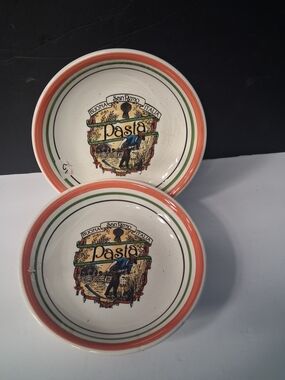 2 Vintage Himark 11in Pasta Serving Bowl San Remo Buona Italia Made in Italy